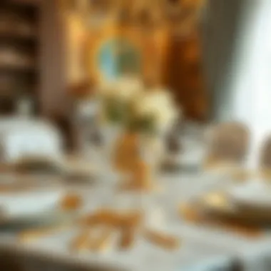 Elegance of Gold Cutlery Elegant gold cutlery set displayed on a beautifully arranged dining table