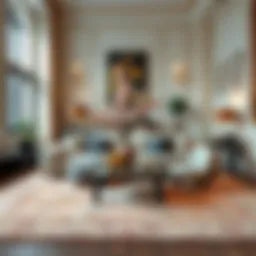 Luxurious texture of a large rug enhancing home decor