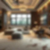 Elegant living room carpet design showcasing modern aesthetics