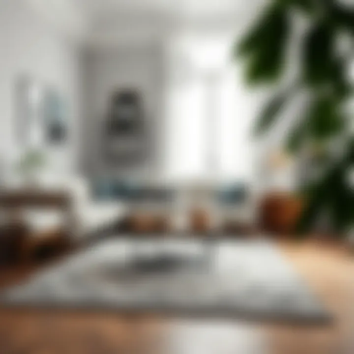 Stylish rug arrangement in a beautifully decorated space