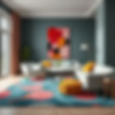 Vibrant color palette for contemporary rugs in home decor