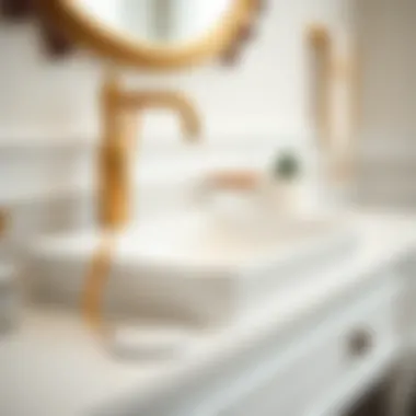 Close-up of the intricate details of a lavabo dolabı