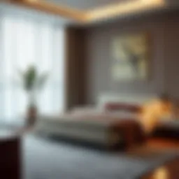 Elegant bedroom featuring a stylish 90x190 bed base with modern decor