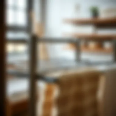 Close-up of the material quality in A101's laundry racks highlighting durability.