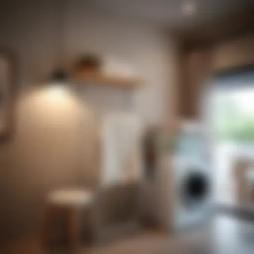 A101's practical laundry rack displayed in a modern home setting.