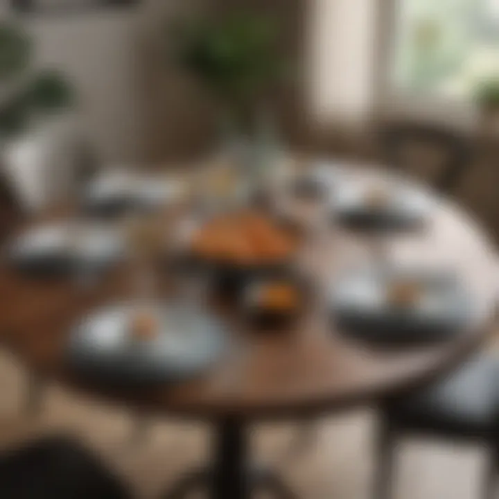 Aesthetic arrangement of a dining table with tableware