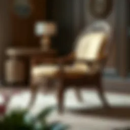 Elegant wooden armchair with intricate design