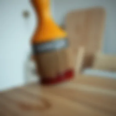 Application of Wood Varnish on Surface Wood varnish application on a wooden surface