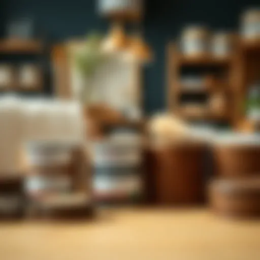 Different types of wood varnishes displayed on a table