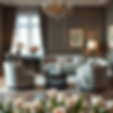 Elegant Living Room with Infant Seat Arrangement Elegant living room featuring a beautifully arranged infant seat set