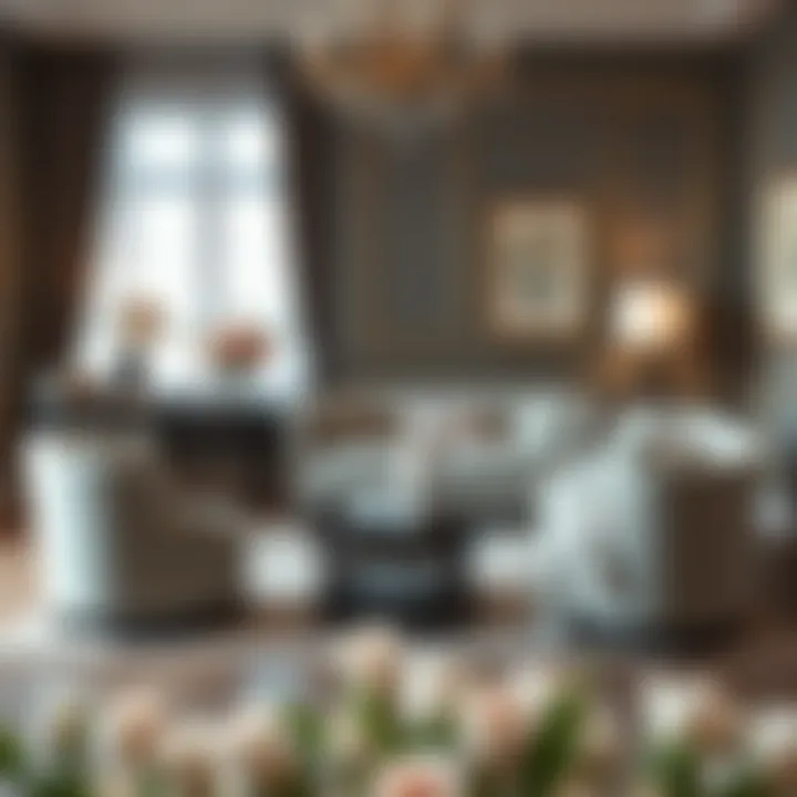 Elegant Living Room with Infant Seat Arrangement Elegant living room featuring a beautifully arranged infant seat set