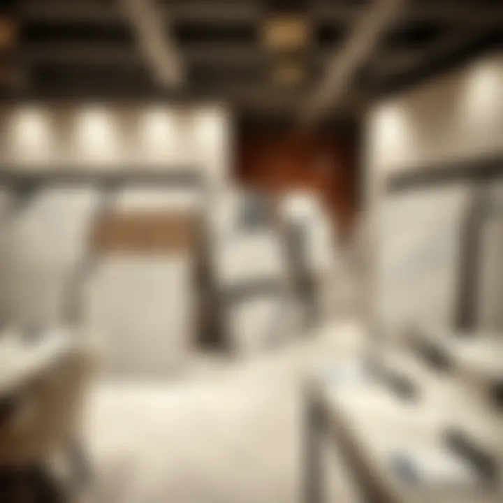 Marble Showroom Display Showroom displaying marble slabs