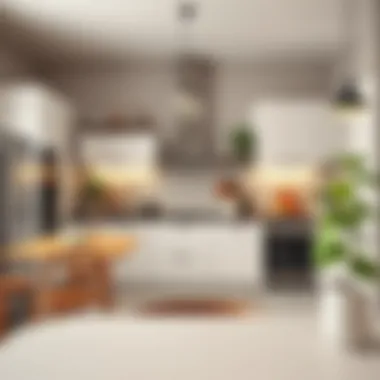 Functional Design Elements in a Modern Kitchen Stylishly arranged modern kitchen with functional design elements.