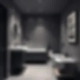 Stylish anthracite gray bathroom design with elegant fixtures