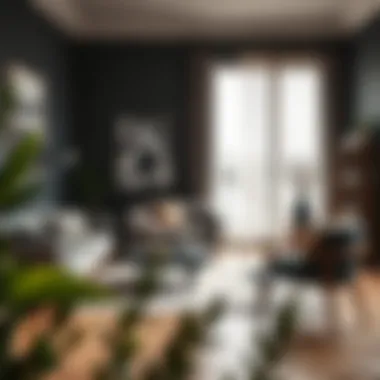 Cozy Anthracite Aesthetic in Interior Spaces Cozy interior featuring anthracite furniture harmonized with light decor