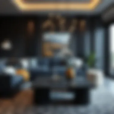 Stylish living room featuring anthracite zigzag table