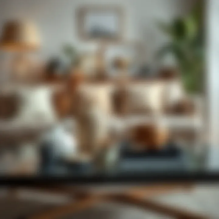Artful arrangement of decorative accessories on a coffee table
