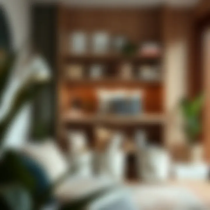 An artistic arrangement of bag storage containers enhancing home aesthetics