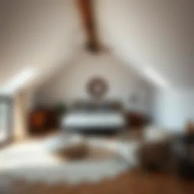 Elegant Furnished Attic Bedroom Stylish attic bedroom with elegant furnishings