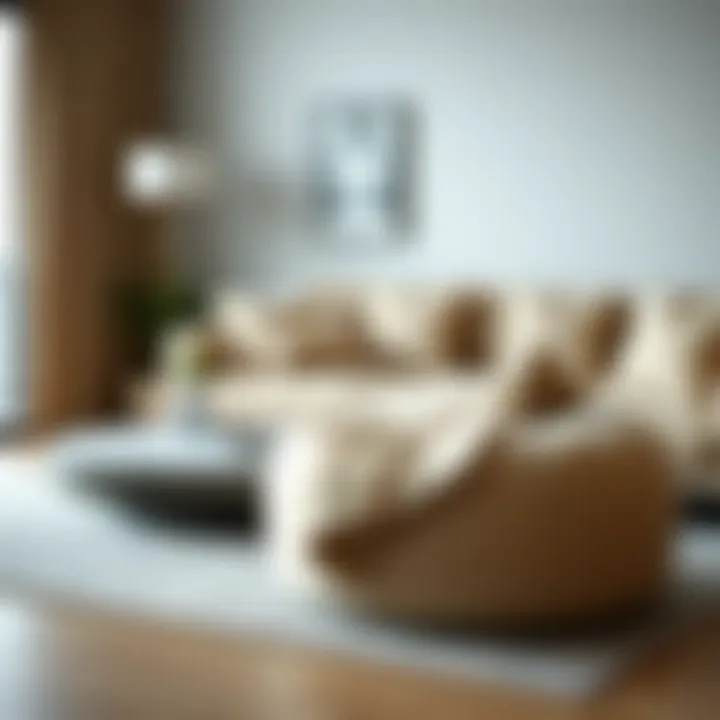 Elegant avant-garde pouf showcasing modern design elements in a contemporary living space.