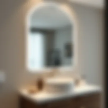 Stylish mirror enhancing the vanity's aesthetic