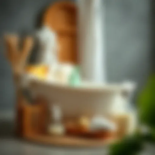 Essential Baby Bath Products A selection of baby bath essentials arranged artfully