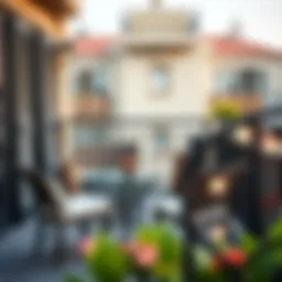 Stylish balcony furniture set with a table and chairs