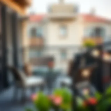 Stylish balcony furniture set with a table and chairs