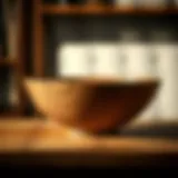 Elegant bamboo bowl showcasing natural grains