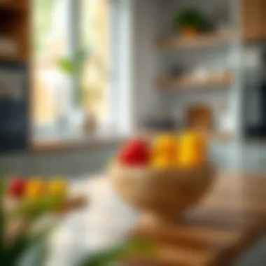 A Touch of Nature in Your Kitchen Bamboo bowl filled with fresh fruits in a modern kitchen