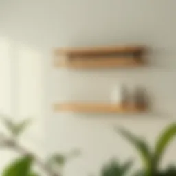 Elegant bamboo wall shelf showcasing modern design