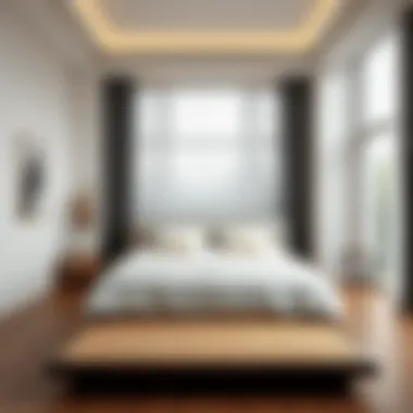 Elegant Bamboo Mat Enhancing Serene Bedroom Elegant bamboo mat in a serene bedroom setting