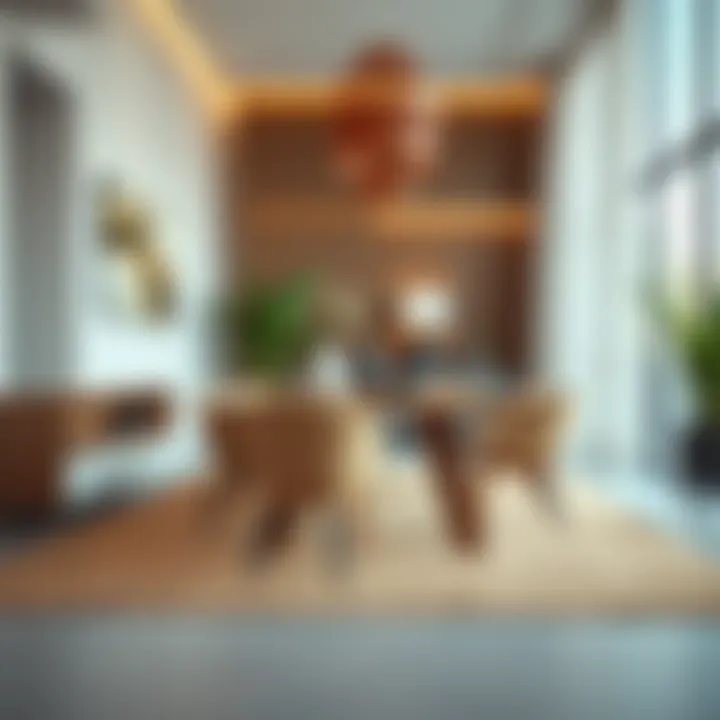 Stylish Bamboo Rug in Contemporary Dining Area Stylish bamboo rug complementing a contemporary dining area