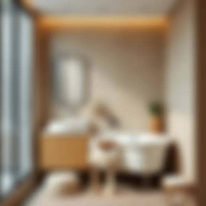 Stylish bathroom decor incorporating functional elements