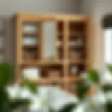 Stylish bathroom cabinet with baskets for storage