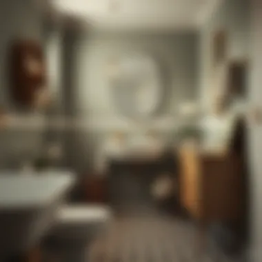 Stylish vintage-inspired bathroom with classic elements and unique decor.