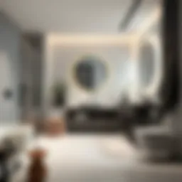 Elegant modern bathroom design showcasing sleek fixtures and minimalist aesthetics