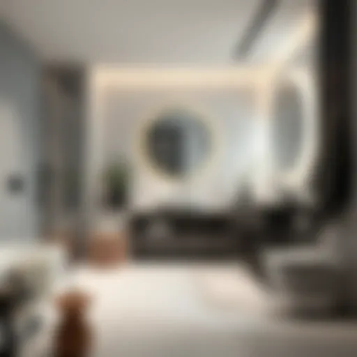 Elegant modern bathroom design showcasing sleek fixtures and minimalist aesthetics