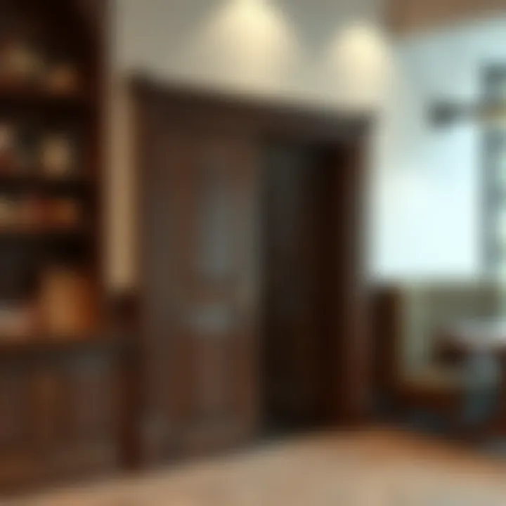 Artisan Crafted Wooden Bar Door Wooden bar door showcasing craftsmanship