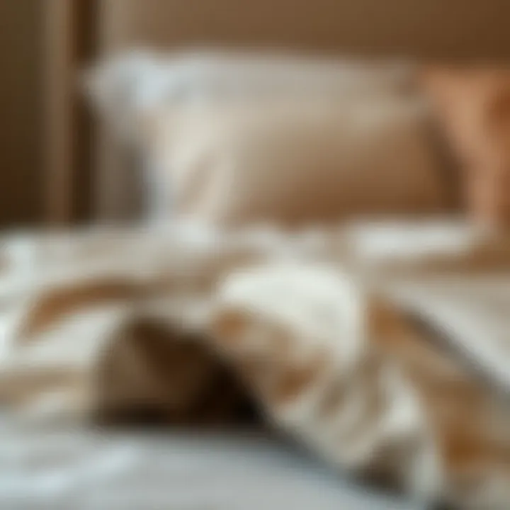 Close-up of fabric texture in a stylish bedding collection