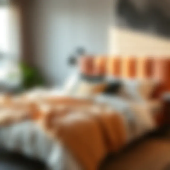 Beautifully arranged modern bedroom featuring a blanket bedding set