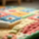 Colorful baby play mat with various textures