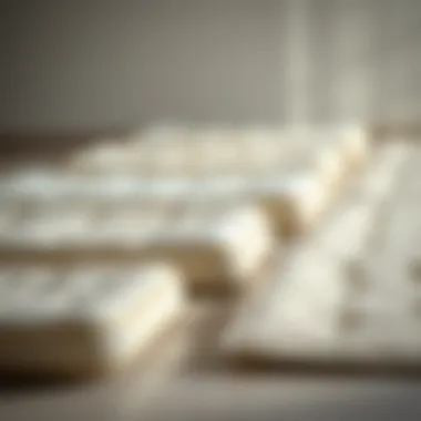 Different types of baby floor mattresses lined up