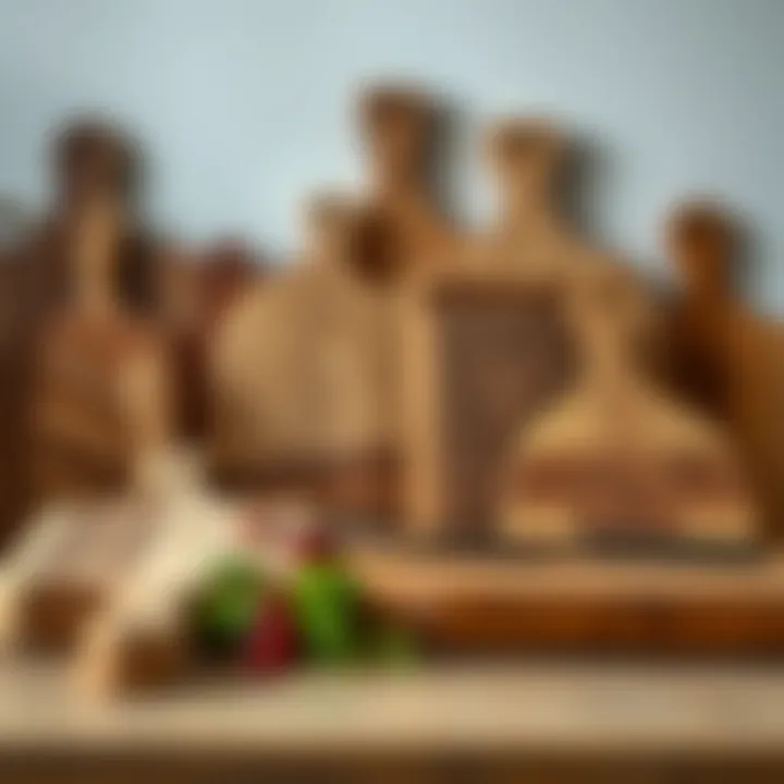 Diverse Wooden Cutting Boards A variety of cutting boards made from different types of wood