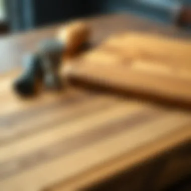 Wood Grain Characteristics of Cutting Boards Close-up of a wooden cutting board showing the grain patterns