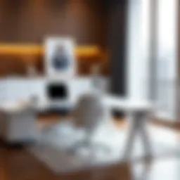 Elegant white desk in a modern office setting