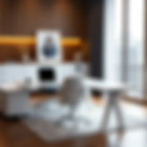 Elegant White Desk in Modern Office Elegant white desk in a modern office setting