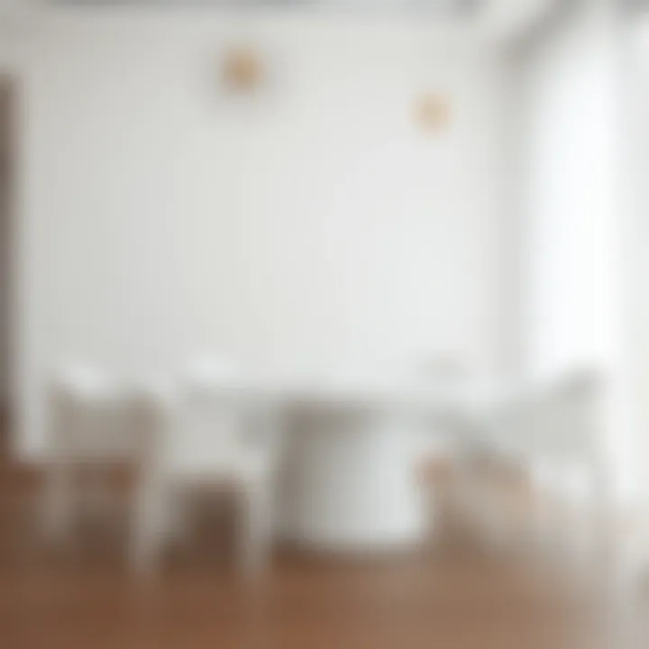 Minimalism Redefined with White Tables Minimalist white table in a bright, airy room