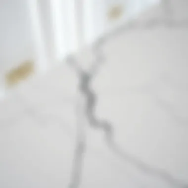 Close-up of the elegant surface of a marble effect dining table