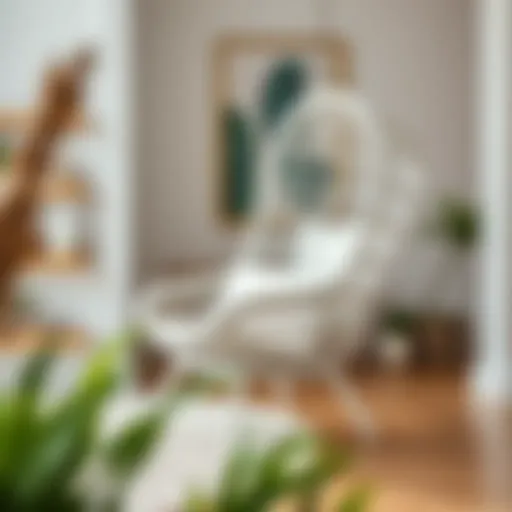 Elegant white rattan chair in a stylish living room setting